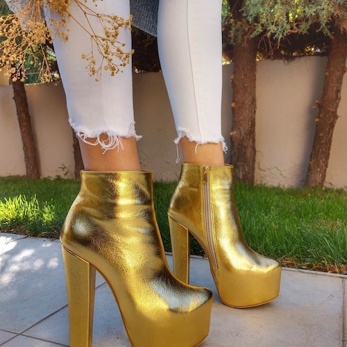 silver platform boots
