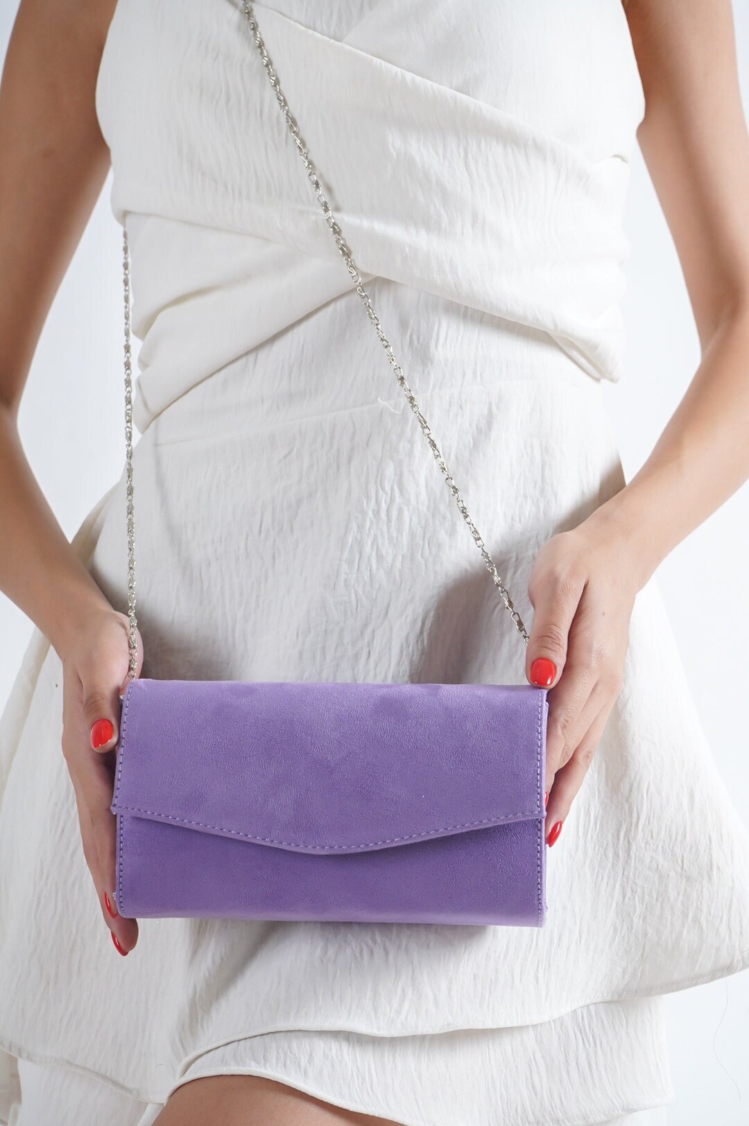 LILAC WEDDING CLUTCH Lilac Clutch Bag Bridal Clutch Suede Etsy