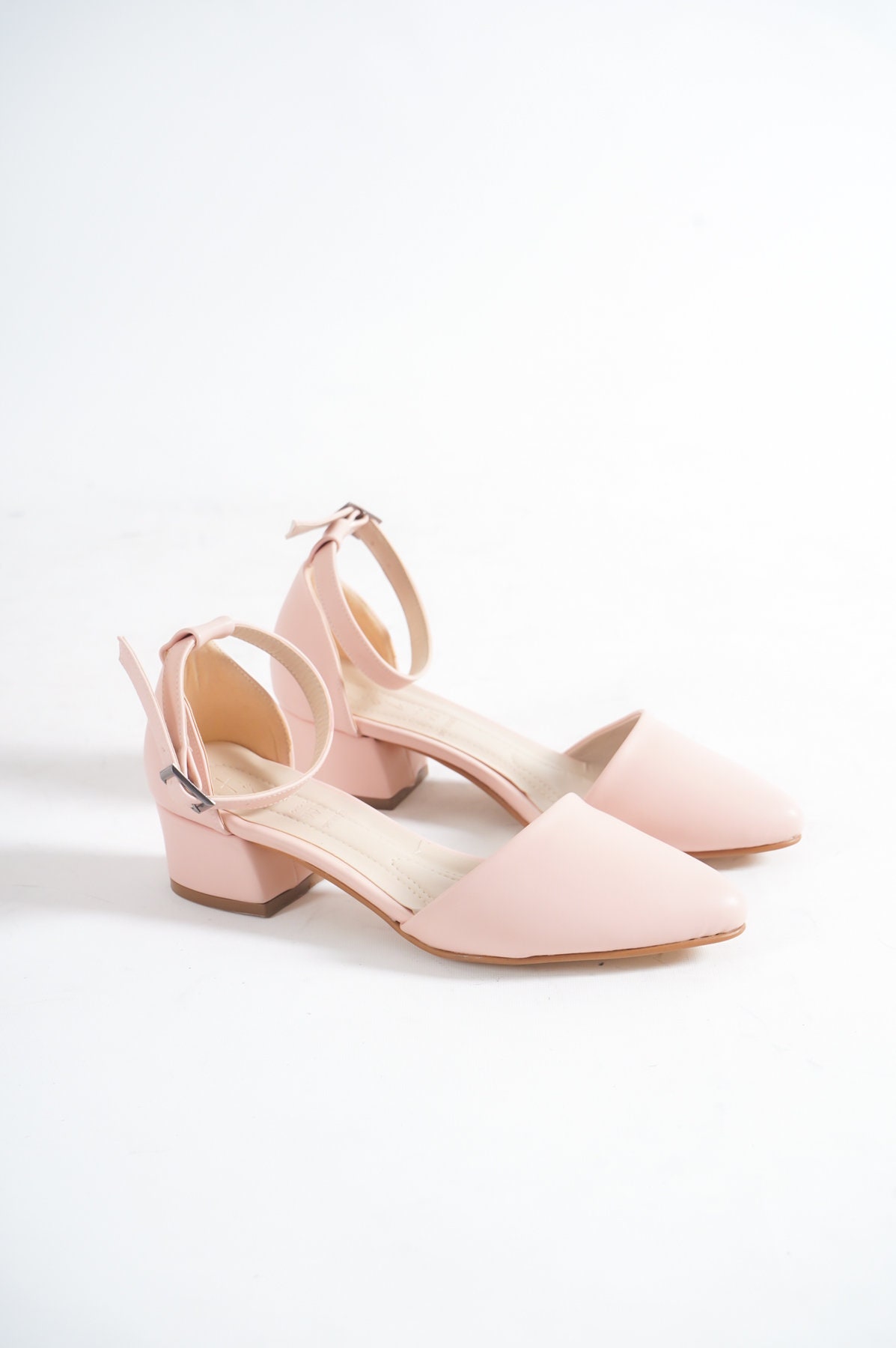 Pink Embroidered Customized Bridal Block Heels