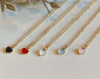 Tiny heart necklace, bridesmaid gift , children necklace, dainty heart necklace, delicate necklace, silver heart necklace, sister gift.