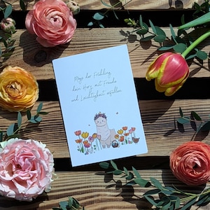 Carte pliante Pâques Printemps DINA6
