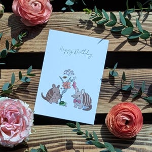 Cartão postal de aniversário feliz aniversário