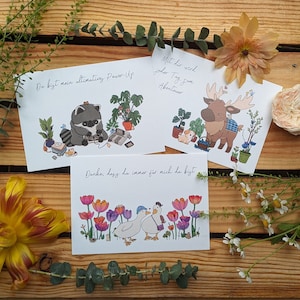 Set de cartes postales Meilleurs amis