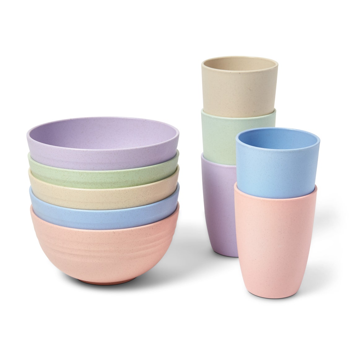 BSATRON EcoFriendly Wheat straw Bowls and Cup 10 Piece Dining Etsy