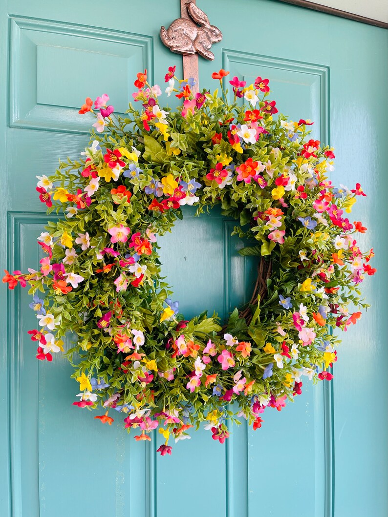 Colorful Spring Summer Wreath for Front Door, Multicolor Spring to ...