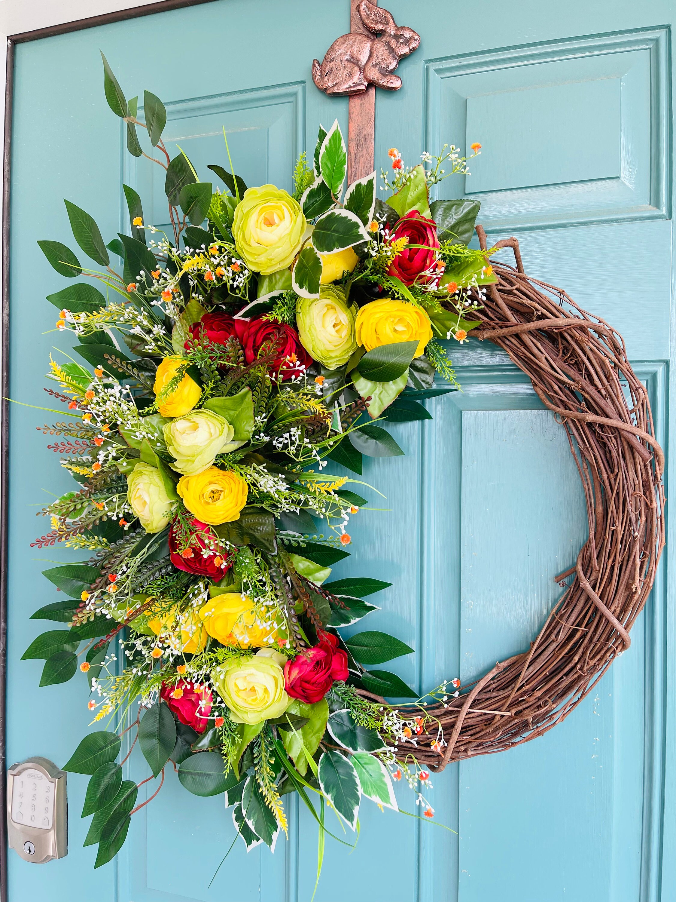 Colorful Spring Summer Wreath for Front Door Multicolor - Etsy
