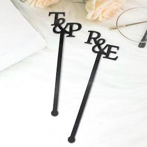 Initial Drink Stirrer | Drink Tag | Wedding | Acrylic | Champagne Flute | Wine Glass | Mr&Mrs |