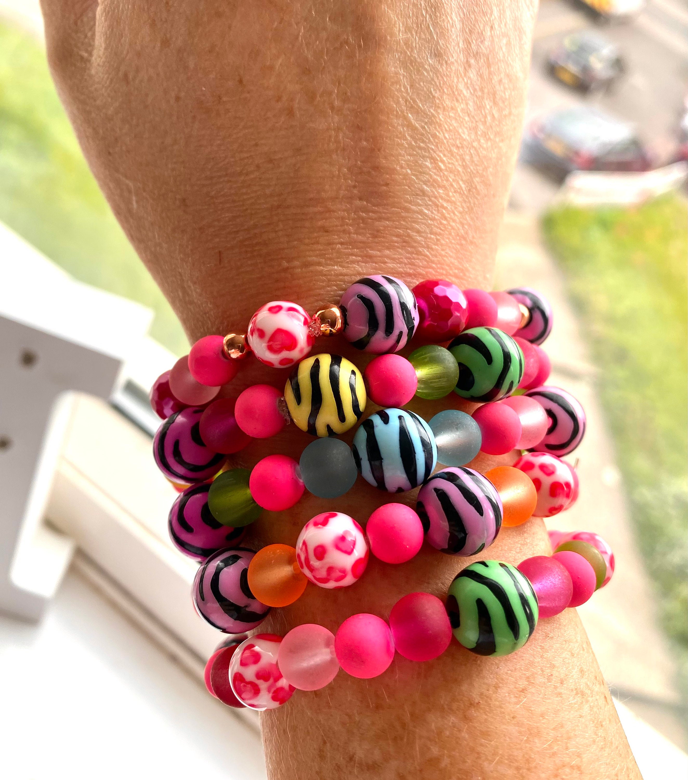 Stretch bracelet stackable bracelet bead bracelet lime Etsy