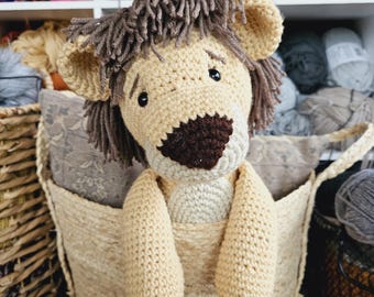 Crochet Lion Plush Toy: Handmade Jungle Nursery Decor