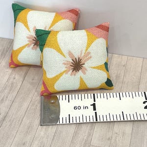 Dolls house cushions pillows (PAIR) 12th scale.