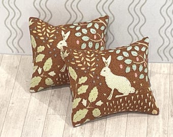 Pair dolls house cushions pillows 12th & 16th scale available