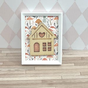 Maileg inspirierte gerahmte Mini Haus Puppenhaus Wandkunst