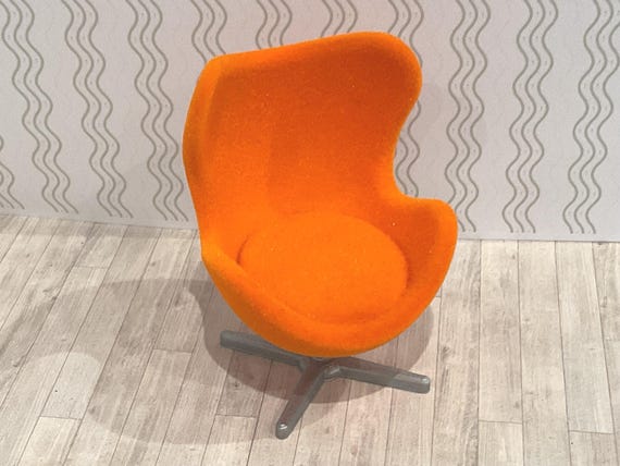 Lundby scale replica swivel egg chair 16th or 12th scale miniature.