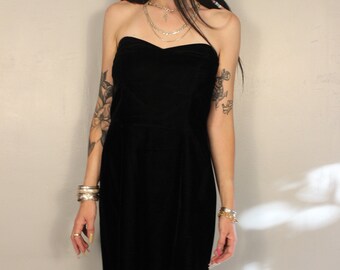 Vintage Scott McClintock strapless velvet dress