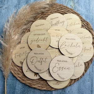Meilensteine aus Holz, 36 Meilensteinkarten, Babys erstes jahr, Geschenk zur Geburt, Geschenk zur Babyparty