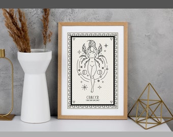 CANCER BLACKWORK PATTERN - Zodiac Series
