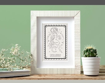 CAPRICORN BLACKWORK PATTERN - Zodiac Series
