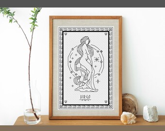 VIRGO BLACKWORK PATTERN - Zodiac Series