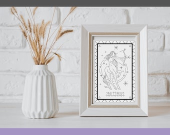 SAGITTARIUS BLACKWORK PATTERN - Zodiac Series