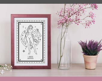 LIBRA BLACKWORK PATTERN - Zodiac Series