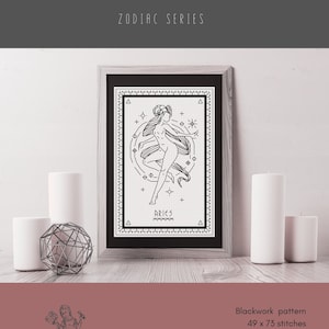 ARIES BLACKWORK PATTERN - Zodiac Series