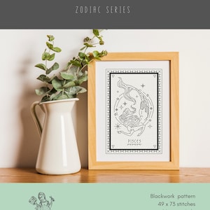 PISCES BLACKWORK PATTERN - Zodiac Series