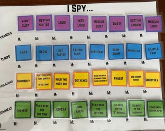 印刷可能な「I Spy」スコア学習アクティビティ