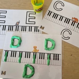 PRINTABLE Piano Key Playdough Mats