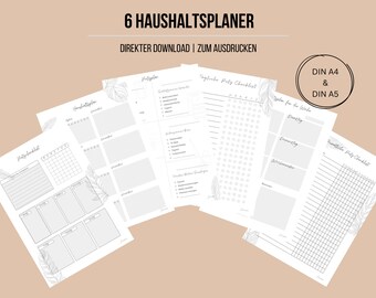 Haushaltsplaner, Putzplaner,Reinigungsplan, Checkliste, Druckbarer Planer, Planer Set, Sofortiger Download, A4/A5