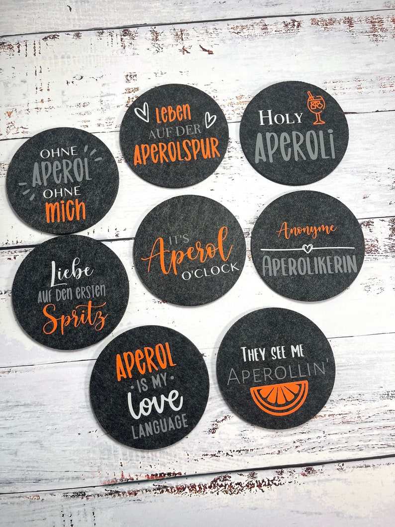 Aperol Rub-On Sticker – 3 Transferaufkleber Mit Sprüchen, Für Gläser & Deko, Weiß