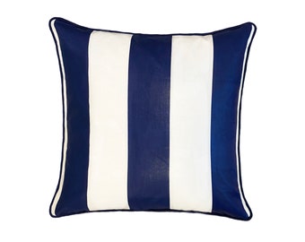 Schumacher Navy Striped Pillow