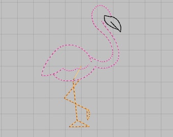 Flamingo Embroidery Design Descarga instantánea