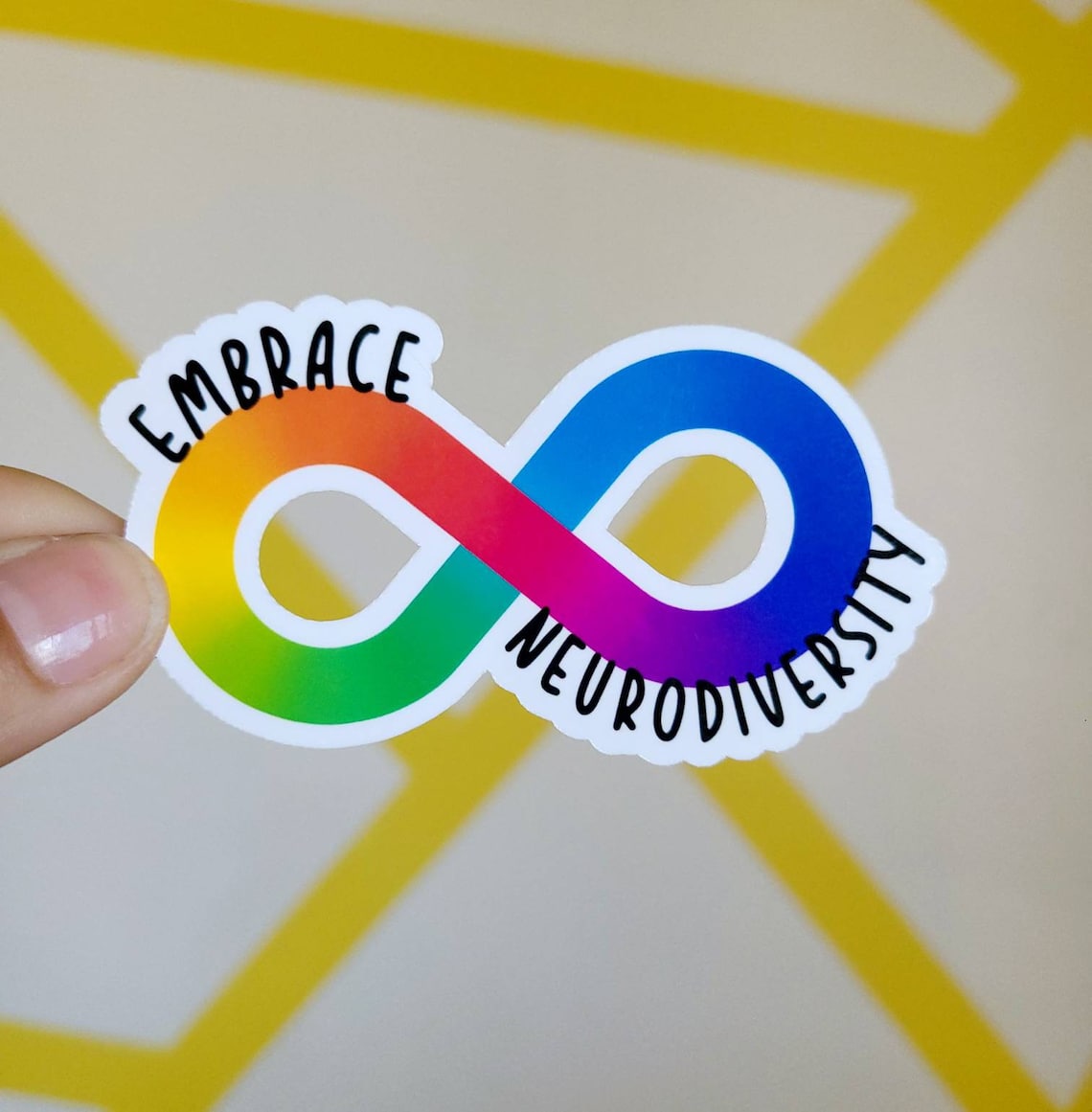 Embrace Neurodiversity Infinity Symbol Cute Sticker Speech Etsy