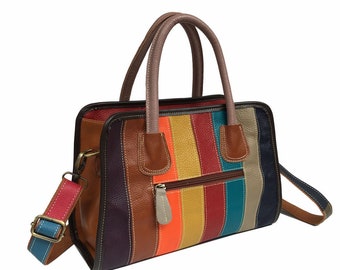 Bunte Lederbandtasche