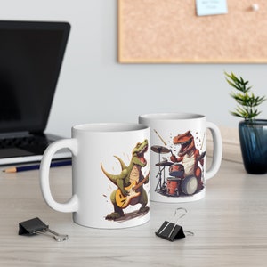 T-Rex Dinosaur Rockzilla Ceramic Mug 11oz