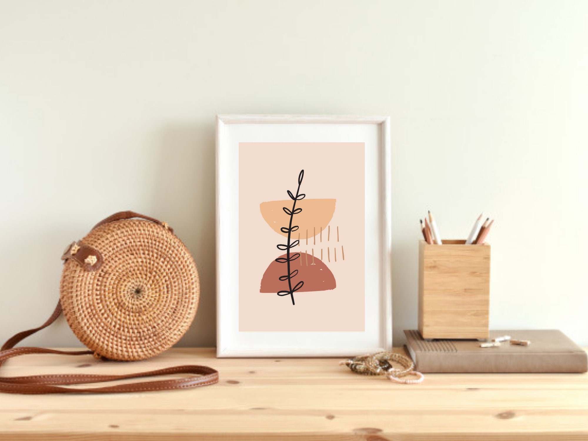Minimalist Boho Style Plant Wall Décor Printable Living Room Art ...