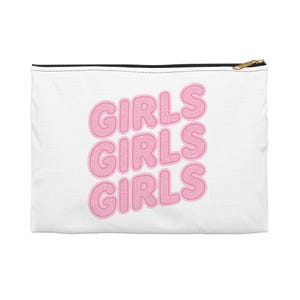 Chic Girls Accessory Pouch | Cute Cosmetic Bag, Makeup Organizer, Gift for Her, Travel Essentials, Pink Girls Design