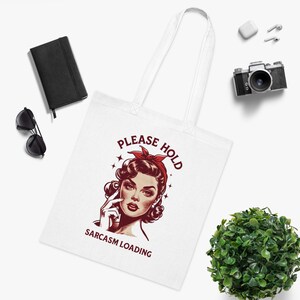 Retro Sarcastic Tote Bag | Funny Grocery Bag, Gift for Friends, Reusable Shopping Tote, Women&#39;s Accessories