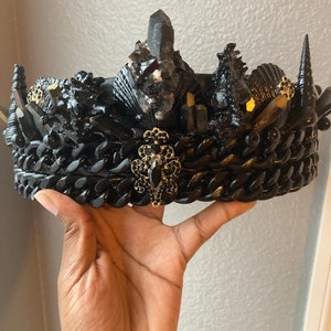 Handmade All Black Smokey Quartz Crown