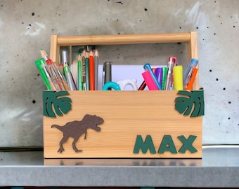 Pen holder children personalized pen box gift for school enrollment pen cup 3D pen holder with dinosaur pen holder made of T-Rex for boys