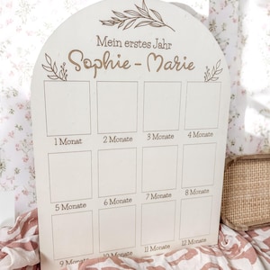 Meilensteintafel Babygeschenk Geschenk Geburt Meilensteinkarten mein erstes Jahr Fototafel für Baby monatliche Meilensteine Baby Fotoprop
