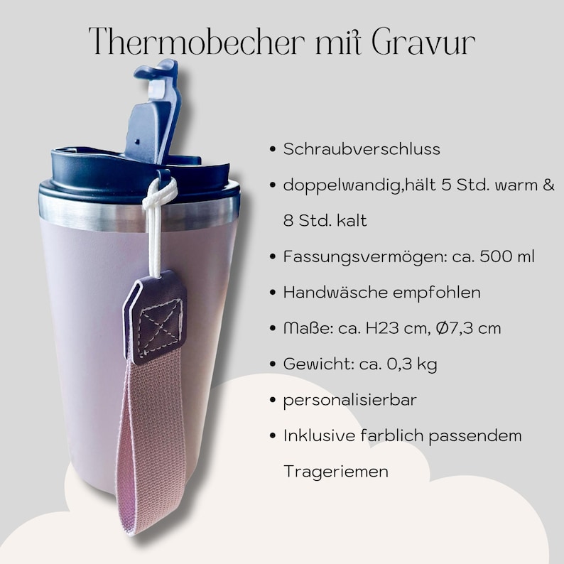 Thermobecher personalisiert Geburtsblume Weihnachtsgeschenk Freundin Kaffeebecher mit Name Doppelwandiger Becher graviert Geschenk Kollegin