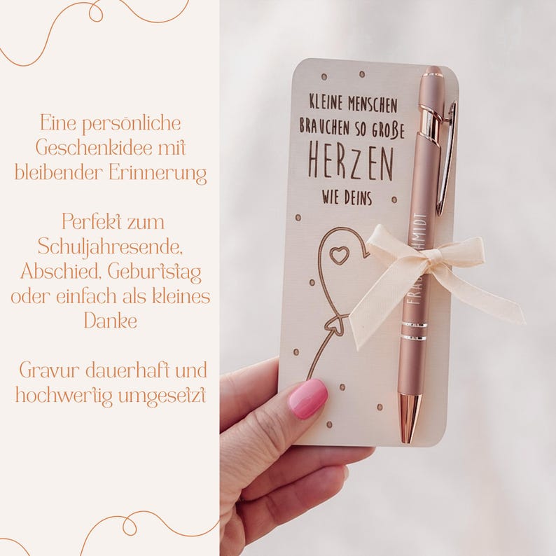 Personalisierter Kugelschreiber Abschiedsgeschenk Lehrerin, Lehrer Geschenk Erzieherin Kindergarten Touchpen mit Gravur Lehrergeschenk