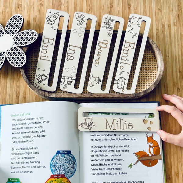 Lesehilfe personalisiert Lesehilfe für Kinder aus Holz Geschenk Einschulung Inhalt für Schultüte Geschenk für Erstklässler zum Schulanfang