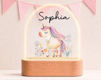 Personalized baby night light, baby gift, LED children's night lamp with name, nursery decor, birth gift, christening gift