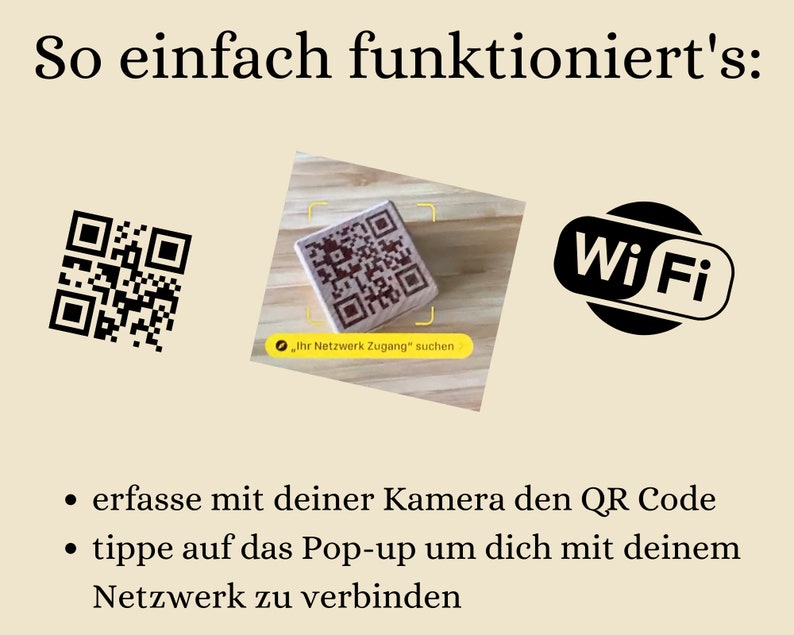 Wifi Passwort Schild I Holz Würfel mit QR-Code I Wifi Netz - Etsy.de