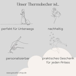 Thermobecher personalisiert Geburtsblume Weihnachtsgeschenk Freundin Kaffeebecher mit Name Doppelwandiger Becher graviert Geschenk Kollegin