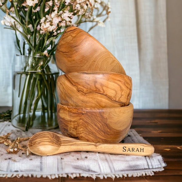 Geschenke für Frauen Geschenke für Männer Geschenk Freundin Geschenke für Kinder Müslischale aus Holz personalisiert Geschirr nachhaltig