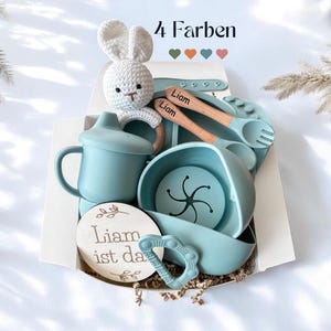 Geschenkset zur Geburt für Baby Geschenk personalisiert Neugeborene Geschenkbox Baby Mädchen Geschenk Baby Junge Geschenkidee Baby Shower