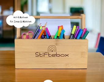 Stiftehalter für Kinder Stiftebox Geschenk Einschulung Stiftebecher aus Holz Stifteköcher mit Gravur Geschenk Schulanfang Schulkind 2024